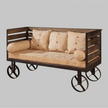 Edison Stake Bed Love Seat with Wheels